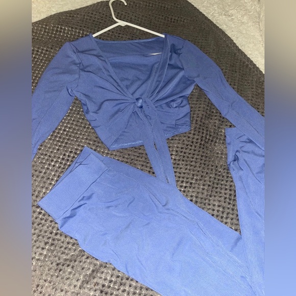 Blue Knitted Two-Piece Set main image 1